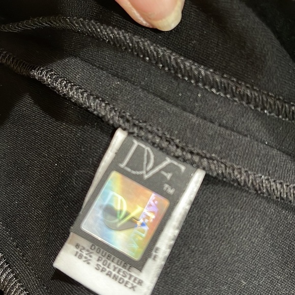 Diane Von Furstenberg Pele Ponte Knit Eyelet Panel Dress Black SZ 8 - Picture 6 of 9